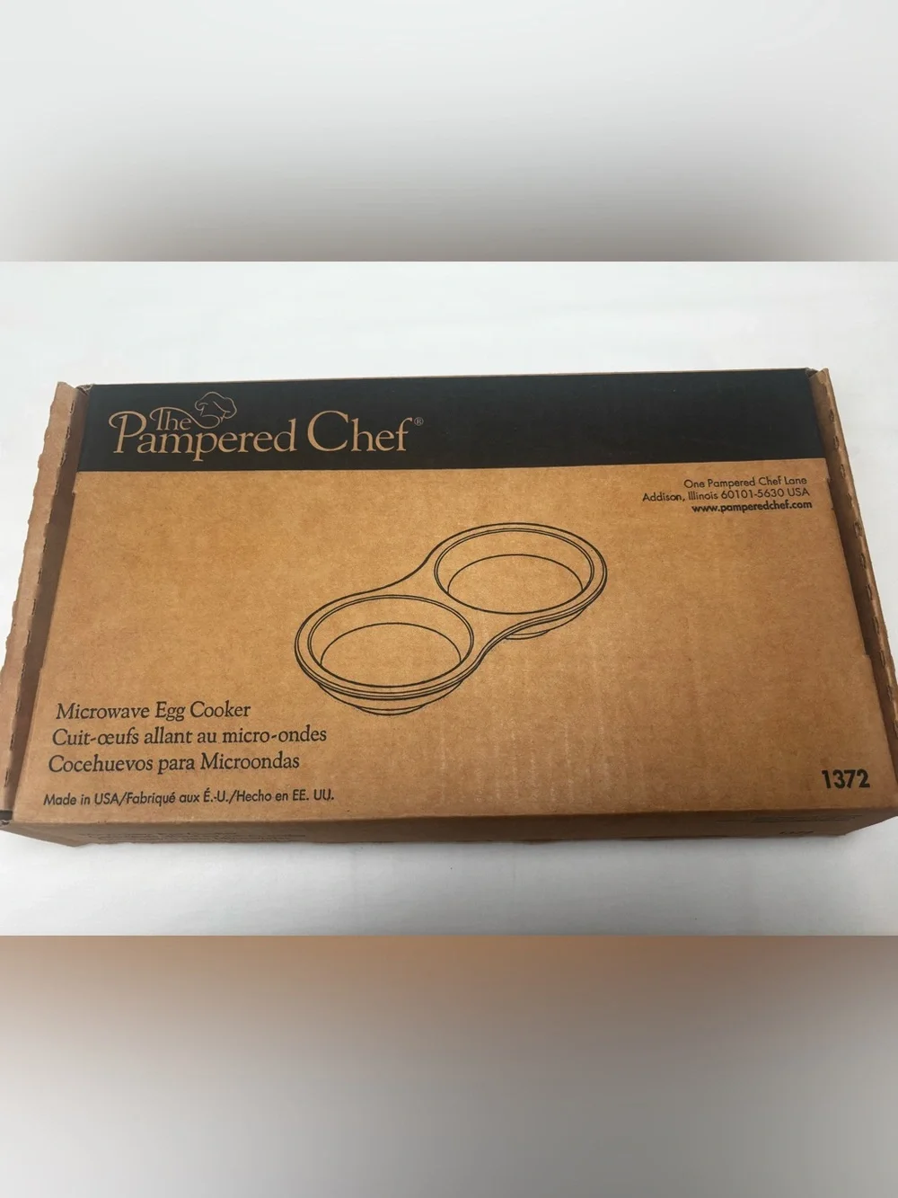 Pampered Chef Stoneware Microwave Egg Cooker DoubleCooker 1372 NEW/NIB w/instxns